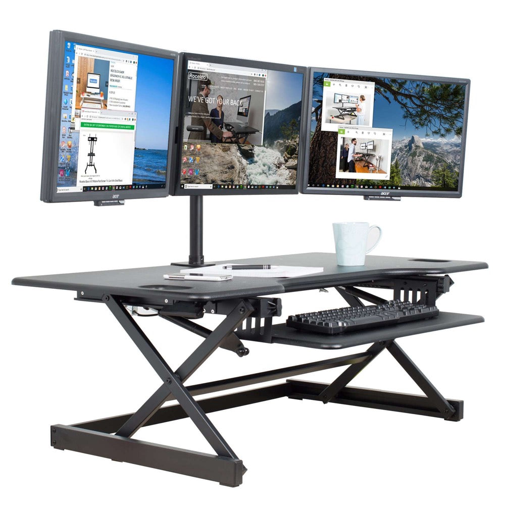 Standing Desk Sit-Stand Desk Converter Height Adjustable, Large Surfac –  Mount-It!