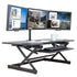 Lorell/Rocelco 46” Large Height Adjustable Standing Desk Converter w/ Triple Monitor Mount & Retractable Keyboard Tray, R DADRB-46-DM3