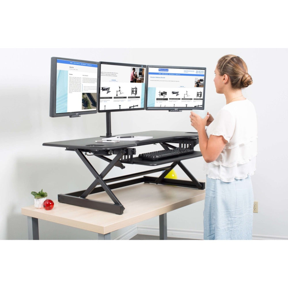 Standing Desk Sit-Stand Desk Converter Height Adjustable, Large Surfac –  Mount-It!