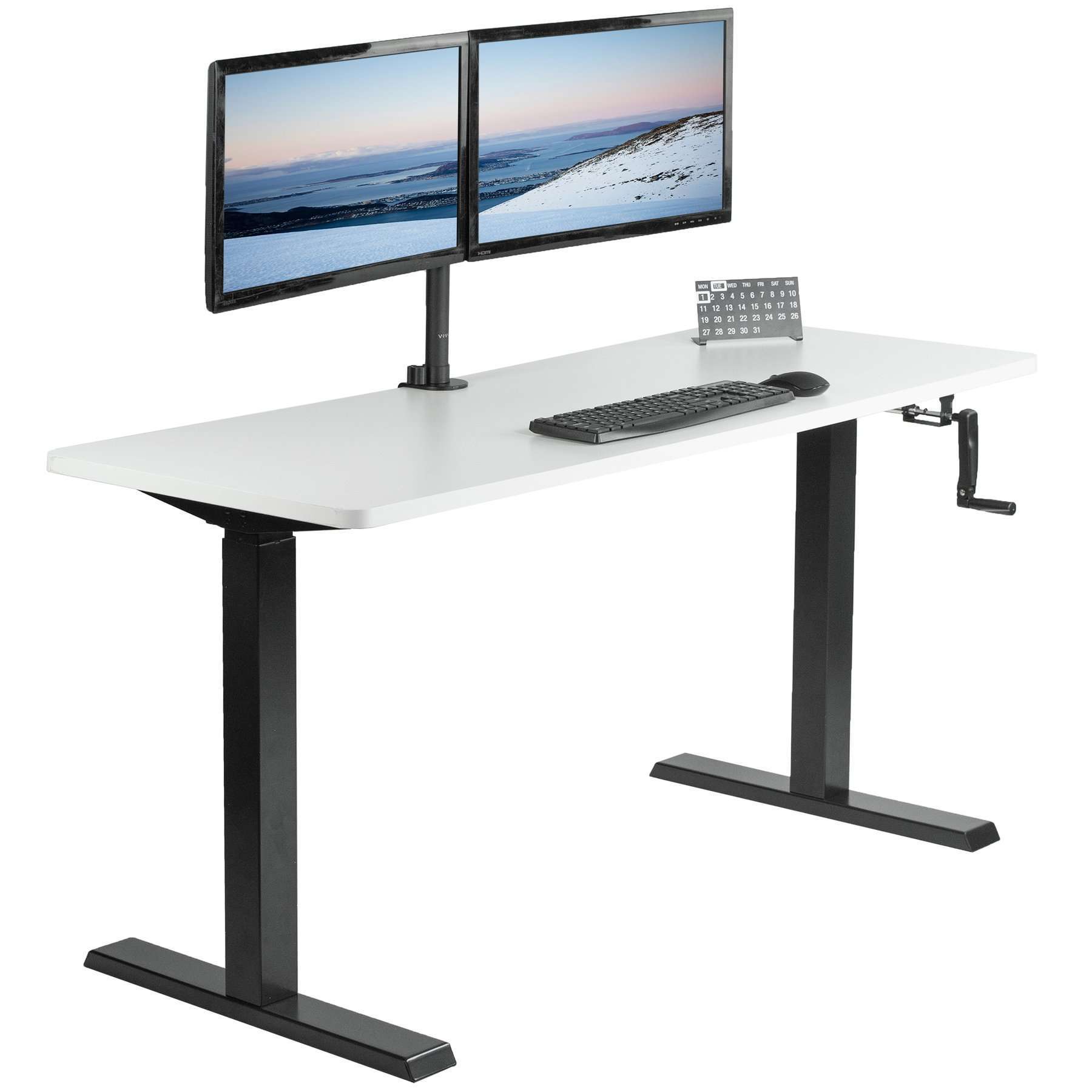 Vivo 25 Wide Compact Adjustable Height Sit Stand Desk Converter- Blac –  Ergo Standing Desks