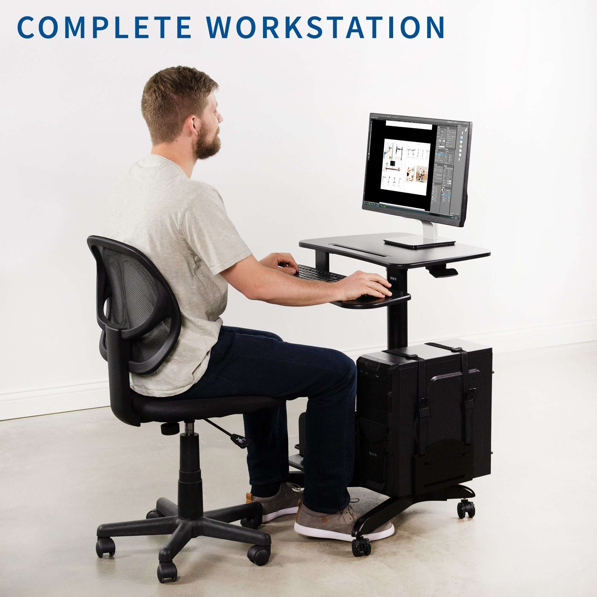 Computer workstation outlet on wheels