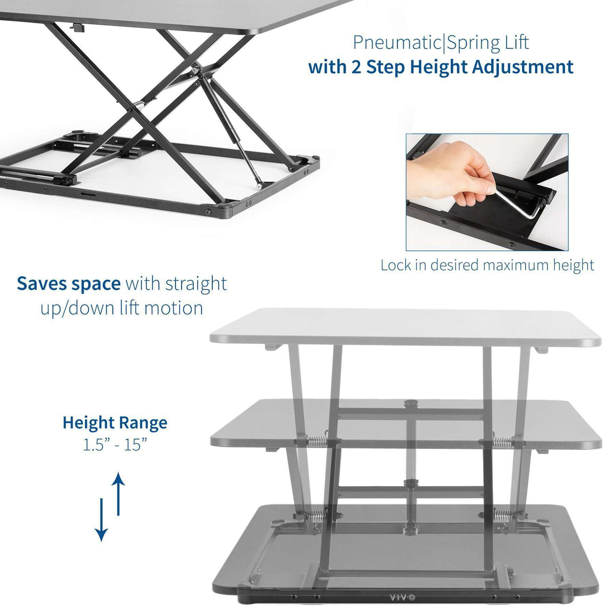 Single Desk Riser VIVO Black 31