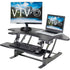 VIVO Black Corner Electric Height Adjustable Cubicle Sit-to-Stand Desk Riser, DESK-V000VCE