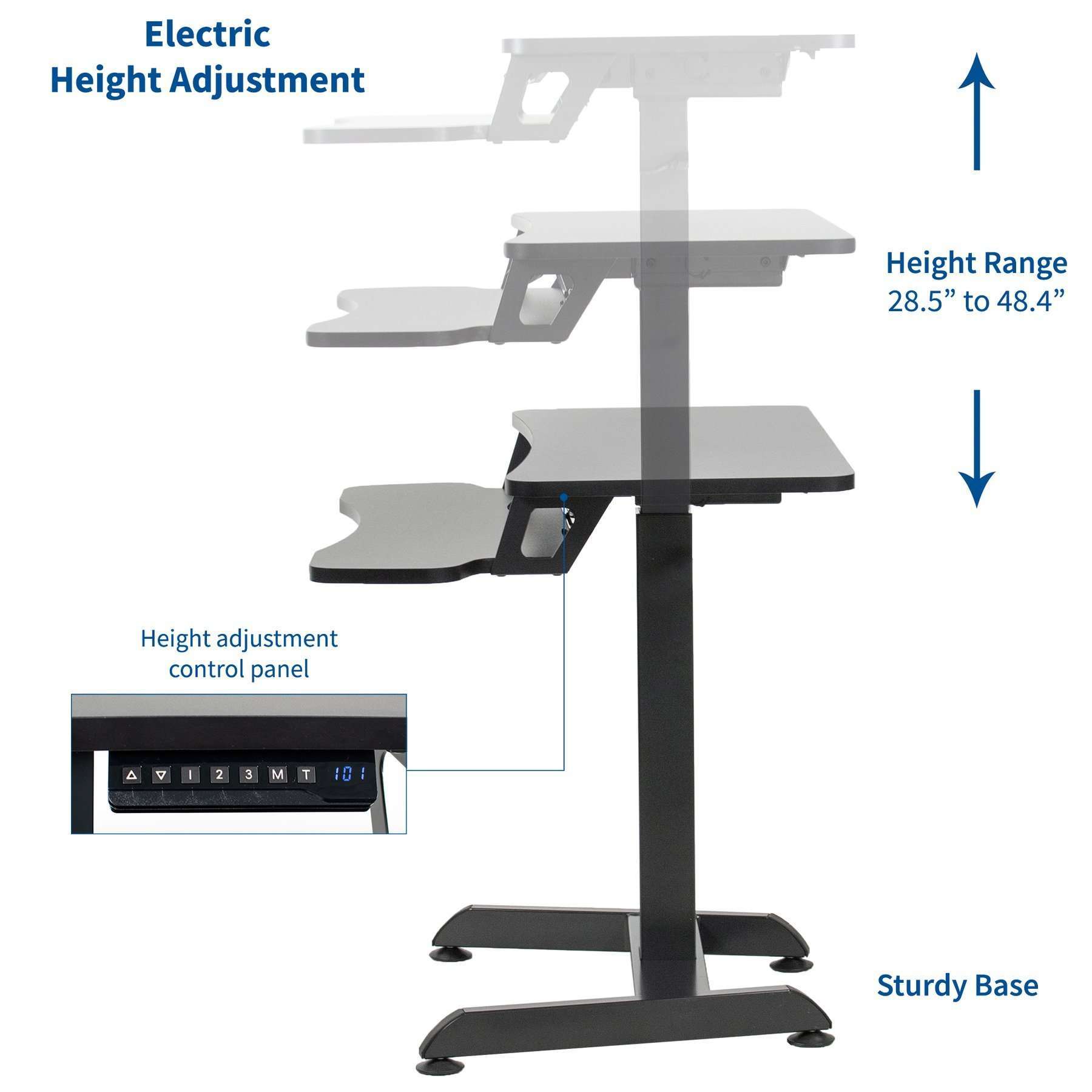 Vivo 36 Wide Compact Electric Adjustable Height Sit Stand Desk- Black –  Ergo Standing Desks