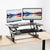 UpmostOffice.com VIVO Black Height-Adjustable 36” Sit-to-Stand Desk Tabletop Monitor Riser, DESK-V000V2, DESK-V000V on desktop