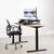 UpmostOffice.com VIVO Black Height-Adjustable 36” Sit-to-Stand Desk Tabletop Monitor Riser, DESK-V000V2, DESK-V000V  with chair and desk setup