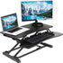 VIVO Black Height-Adjustable Standing Desk Monitor Riser 32" Sit Stand Tabletop, DESK-V000K