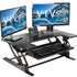 VIVO DESK-V000V Black 36" Height-Adjustable Standing Desk Monitor Riser Tabletop