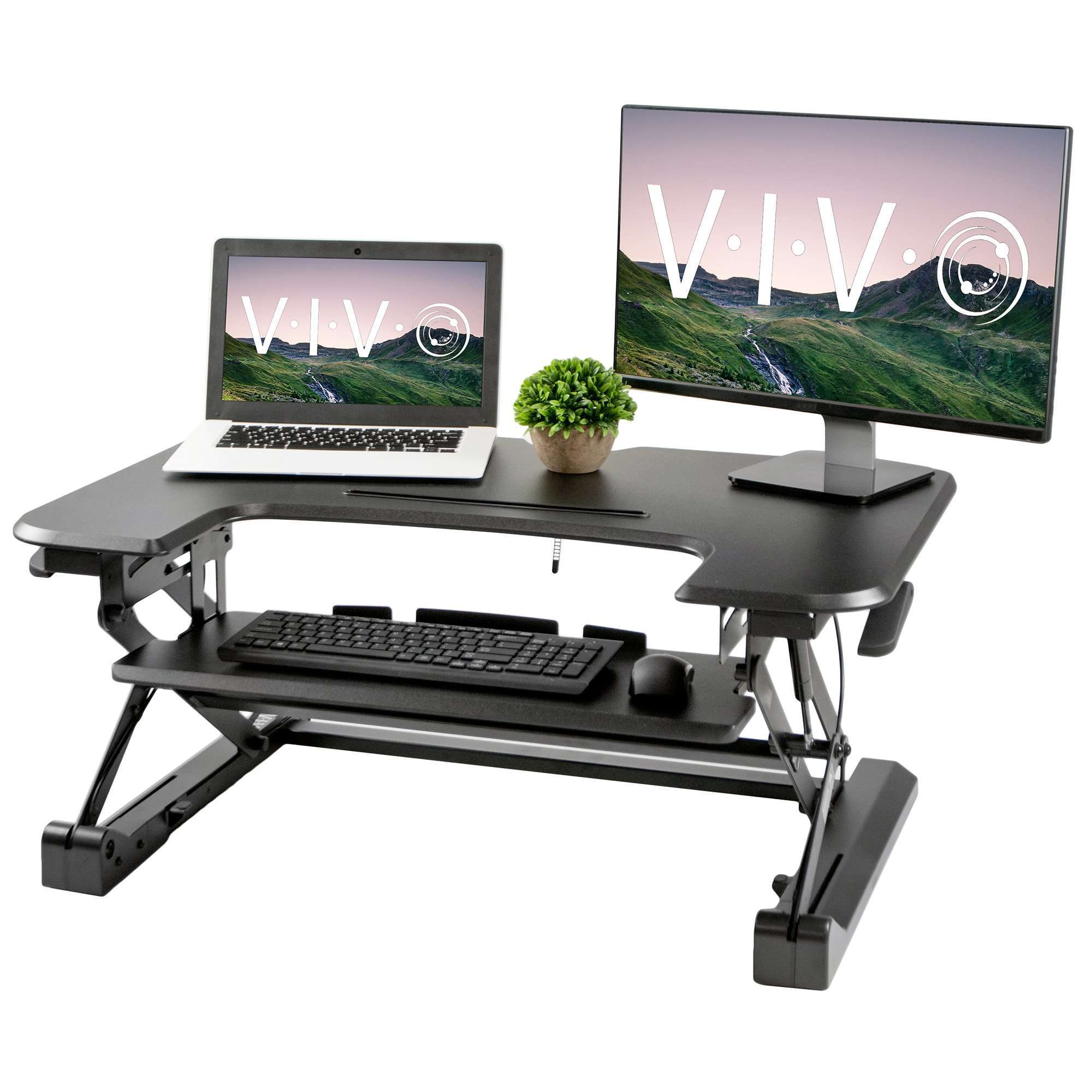 Scissor Riser VIVO Adjustable Scissor Lift Desk Platform Ergonomic VIVO Adjustable ...