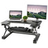 VIVO Black Height Adjustable Tabletop Sit Stand Desk w/ Slide Out Keyboard Tray, DESK-V000T