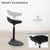 VIVO CHAIR-S01P Black Height-Adjustable Mobile Perch Stool height range