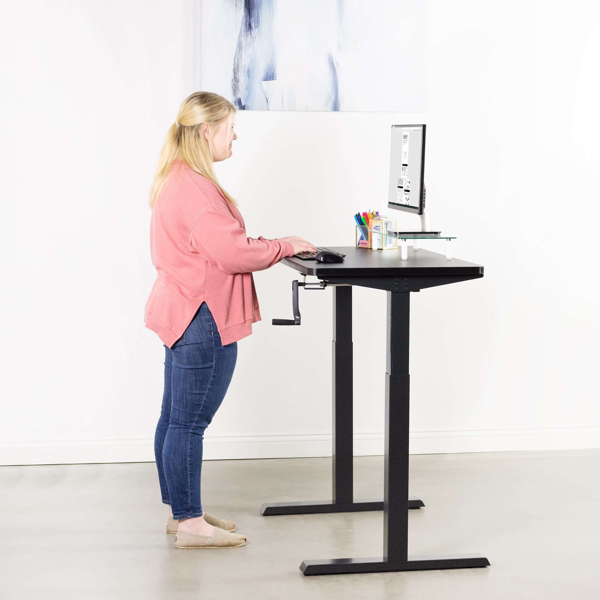 VIVO Compact Crank Height Adjustable Desk Frame, DESK-M051MB,  Upliftoffice.com – Upmost Office