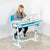 UpliftOffice.com VIVO Deluxe Blue Height-Adjustable Children's Desk & Chair Kids Interactive Station w/ LED Lamp Extra Legroom, DESK-V402B, desk,VIVO