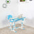 UpliftOffice.com VIVO Deluxe Blue Height-Adjustable Children's Desk & Chair Kids Interactive Station w/ LED Lamp Extra Legroom, DESK-V402B, desk,VIVO