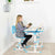 UpliftOffice.com VIVO Deluxe Blue Height-Adjustable Children's Desk & Chair Kids Interactive Station w/ LED Lamp Extra Legroom, DESK-V402B, desk,VIVO