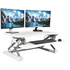 VIVO White Deluxe Height-Adjustable Standing Tabletop Desk Monitor Riser, DESK-V000DW