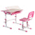 UpliftOffice.com VIVO Deluxe Pink Height-Adjustable Children's Desk & Chair Kids Interactive Station w/ LED Lamp Extra Legroom, DESK-V402P, desk,VIVO