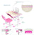 UpliftOffice.com VIVO Deluxe Pink Height-Adjustable Children's Desk & Chair Kids Interactive Station w/ LED Lamp Extra Legroom, DESK-V402P, desk,VIVO