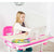 UpliftOffice.com VIVO Deluxe Pink Height-Adjustable Children's Desk & Chair Kids Interactive Station w/ LED Lamp Extra Legroom, DESK-V402P, desk,VIVO