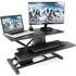 VIVO Black Electric Height Adjustable Standing Desk Riser Workstation, DESK-V001KE