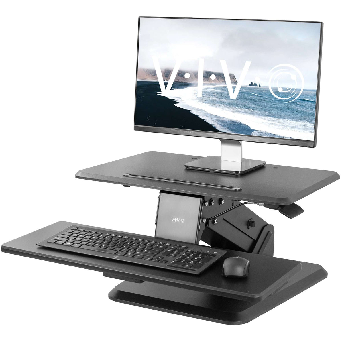 VIVO Height Adjustable Standing Desk Gas Spring Tabletop Riser Sit Sta ...