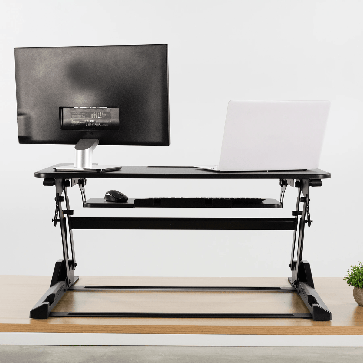 VIVO DESK-V000B Height-Adjustable Standing Desk Monitor Riser Tabletop ...