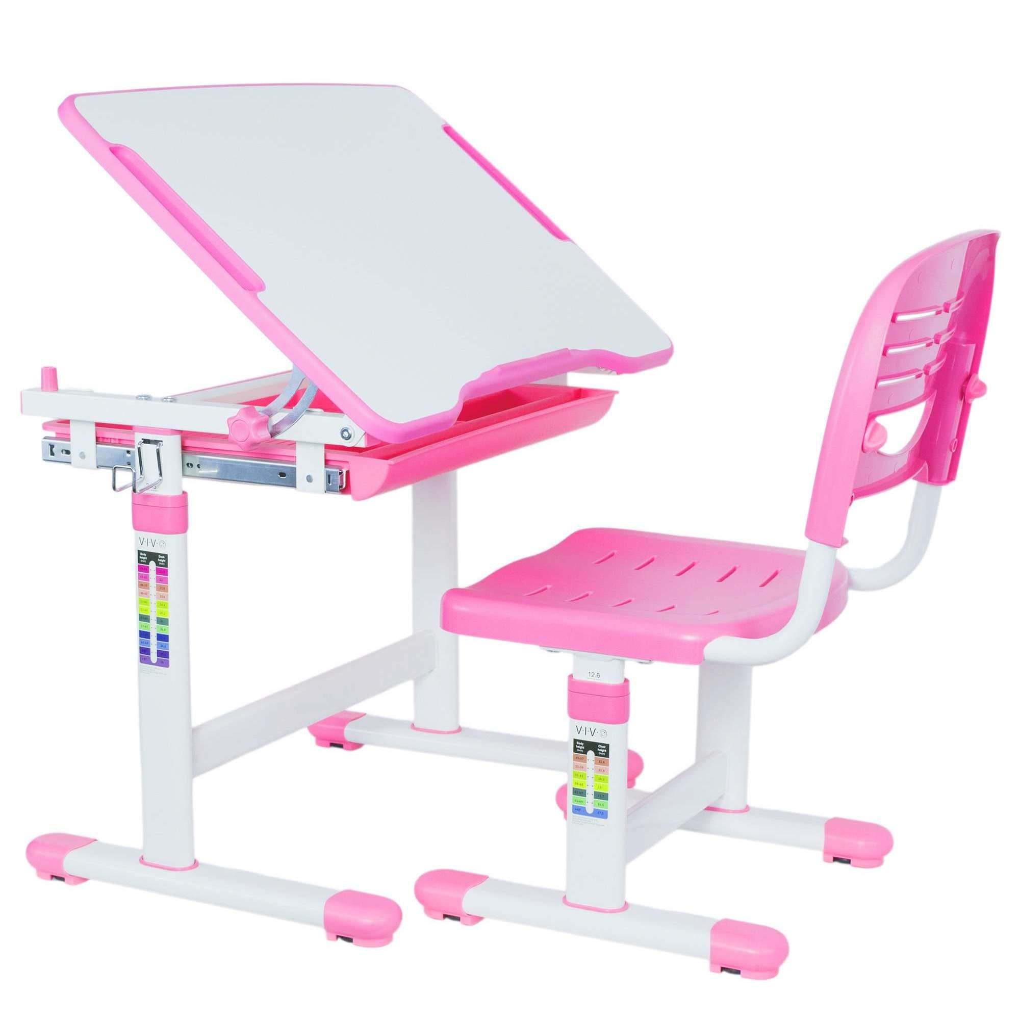 Height Adjustable Kids Study Desk and Chair Set