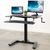 UpliftOffice.com VIVO Black Manual Crank Height-Adjustable Dual Platform Standing Desk with Base, DESK-V111VM, desk,VIVO