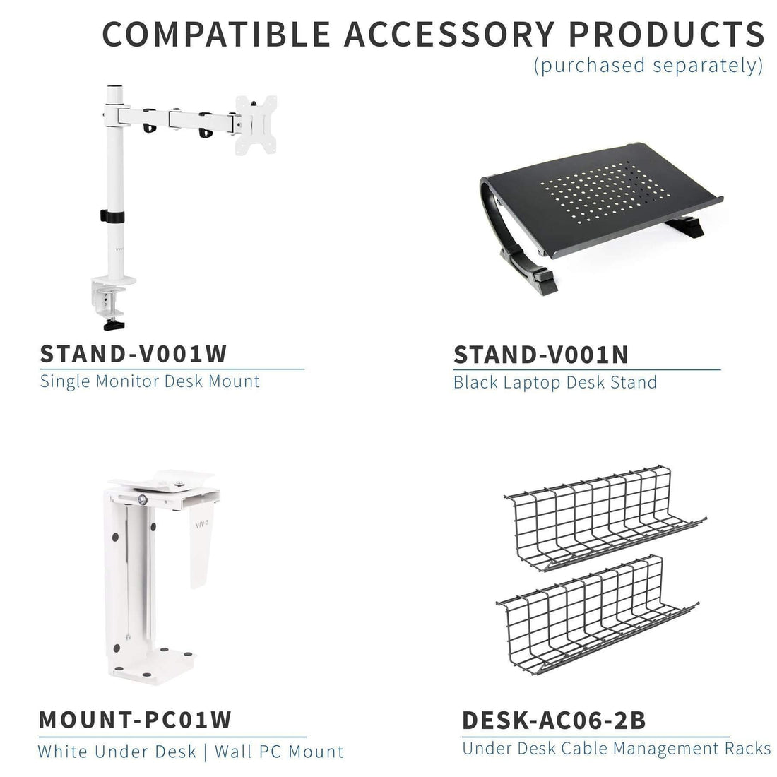 VIvo White Under Desk Cable Management Tray