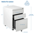 UpliftOffice.com VIVO White Mobile File Cabinet,  FILE-MB01W, accessories,VIVO